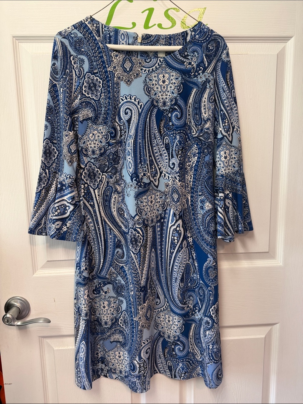 Tommy Hilfiger Blue Paisley Long-Sleeve Dress